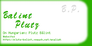 balint plutz business card